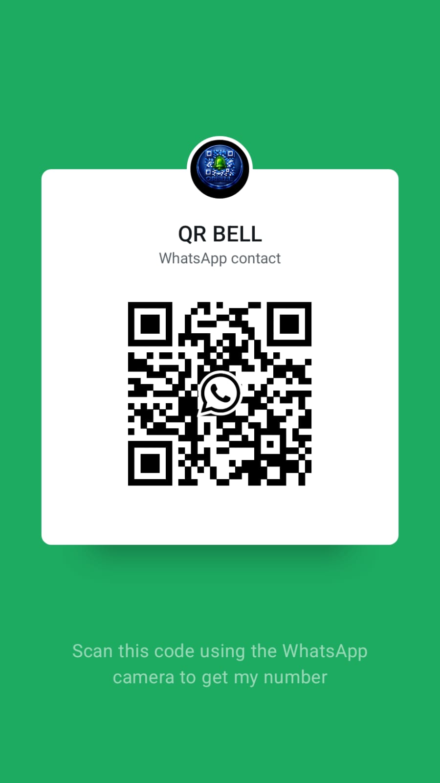 Scan with WhatsApp camera to contact QRBELL