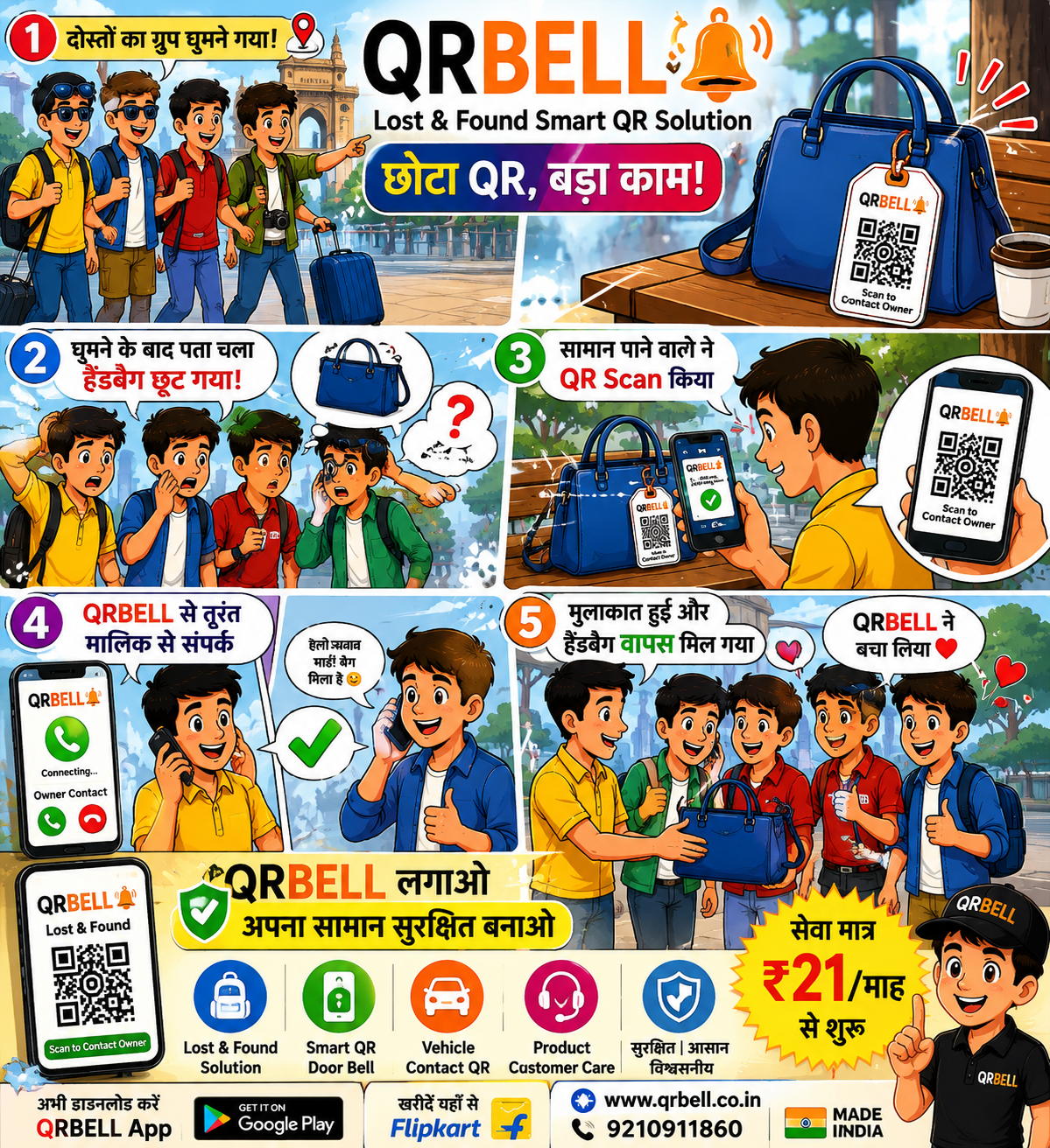 QRBELL: एक QR Code, कई समाधान