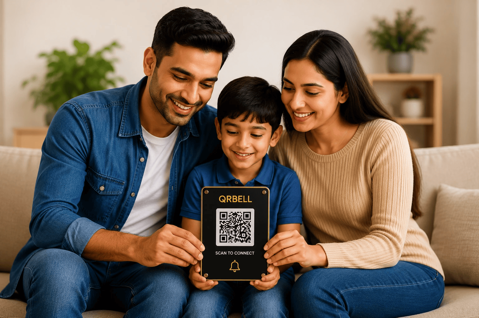 Family using QRBELL